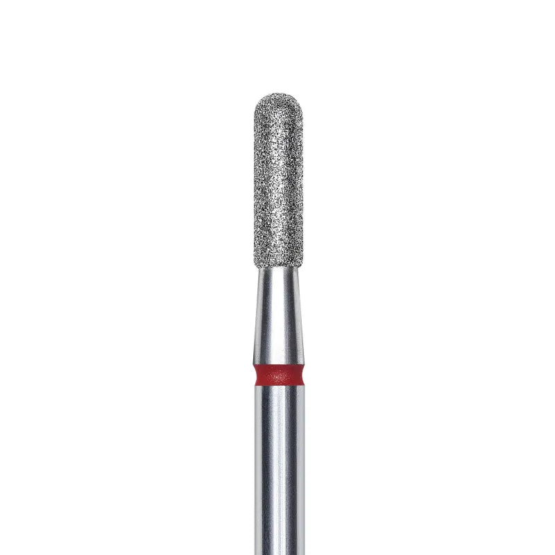Punta Diamantata Cilindro Tondo Rossa, diametro 2.3 mm - lunghezza punta 8 mm