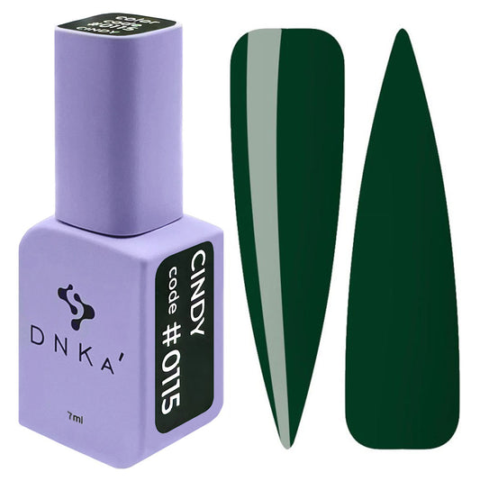 Boccetta di Gel Polish DNKà 0115 Cindy da 7 ml, verde bottiglia intenso