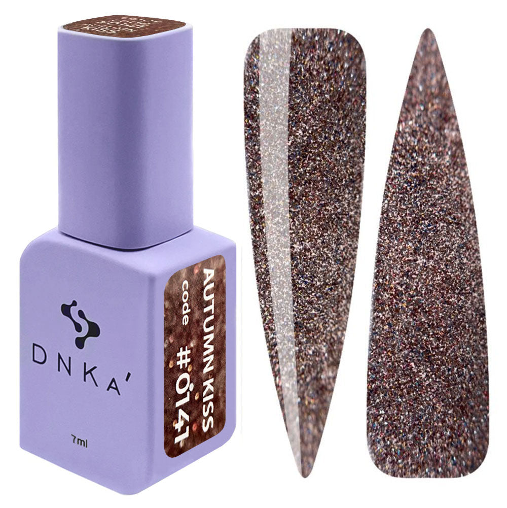 Color Gel Polish DNKà Autumn Kiss #0141 7 ml marrone cioccolato con riflessi bronzo rosé effetto flash