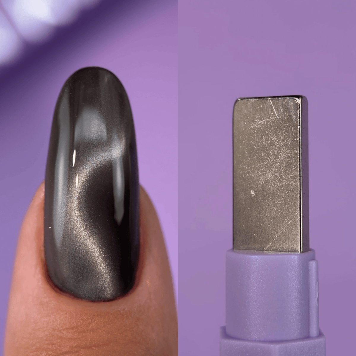 Utilizzo del Magnete Cat Eye DNKà Rhombus su gel polish magnetico