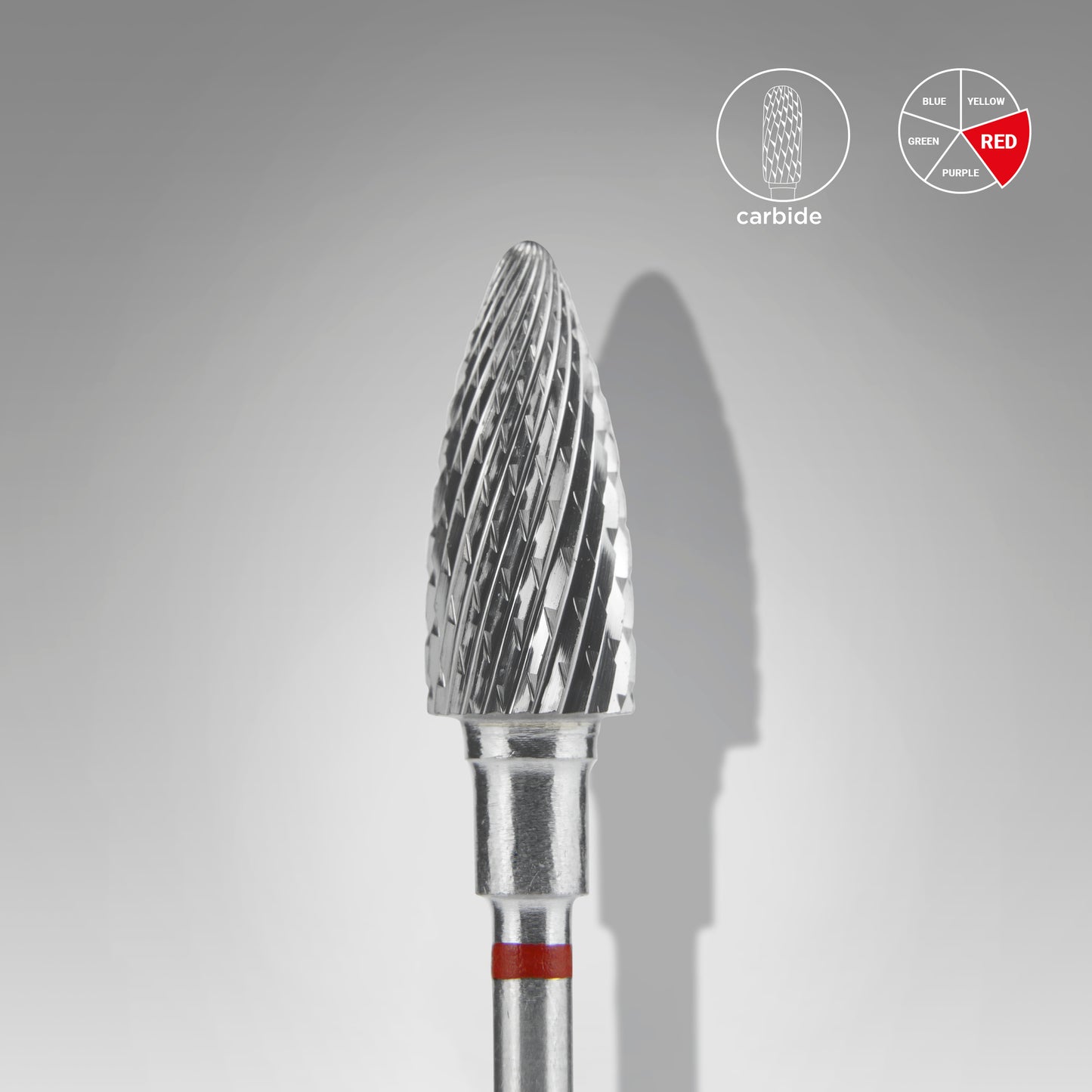 Punta Carbide Pigna Rosso, diametro 6mm-lunghezza 14mm
