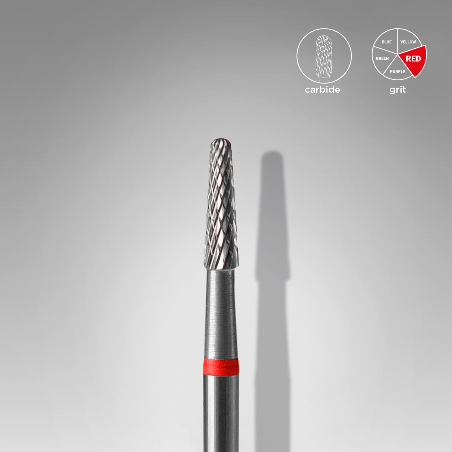 Punta Carbide Cono Rosso diametro 2,3mm-lundgezza8mm 2