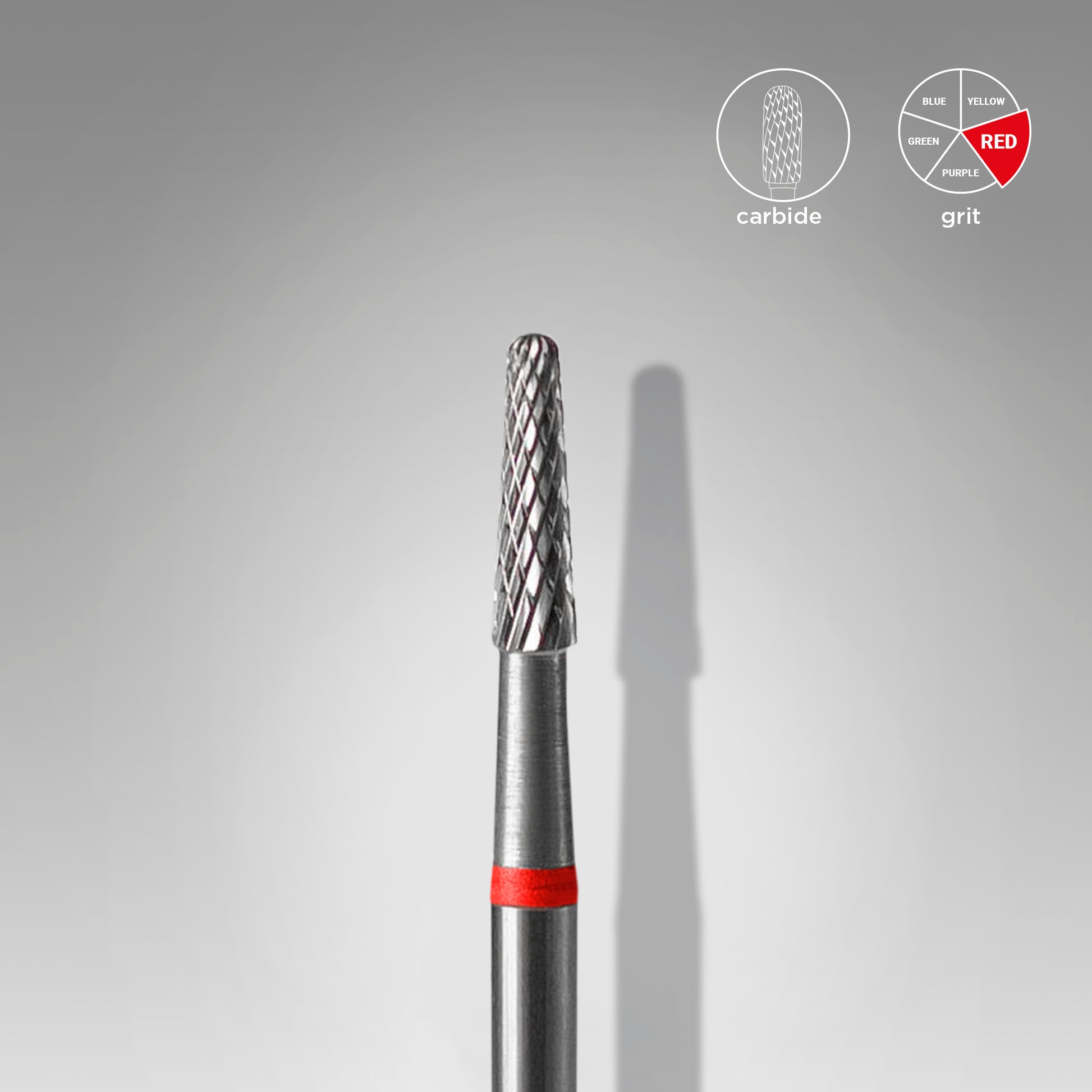 Punta Carbide Cono Rosso diametro 2,3mm-lundgezza8mm 2