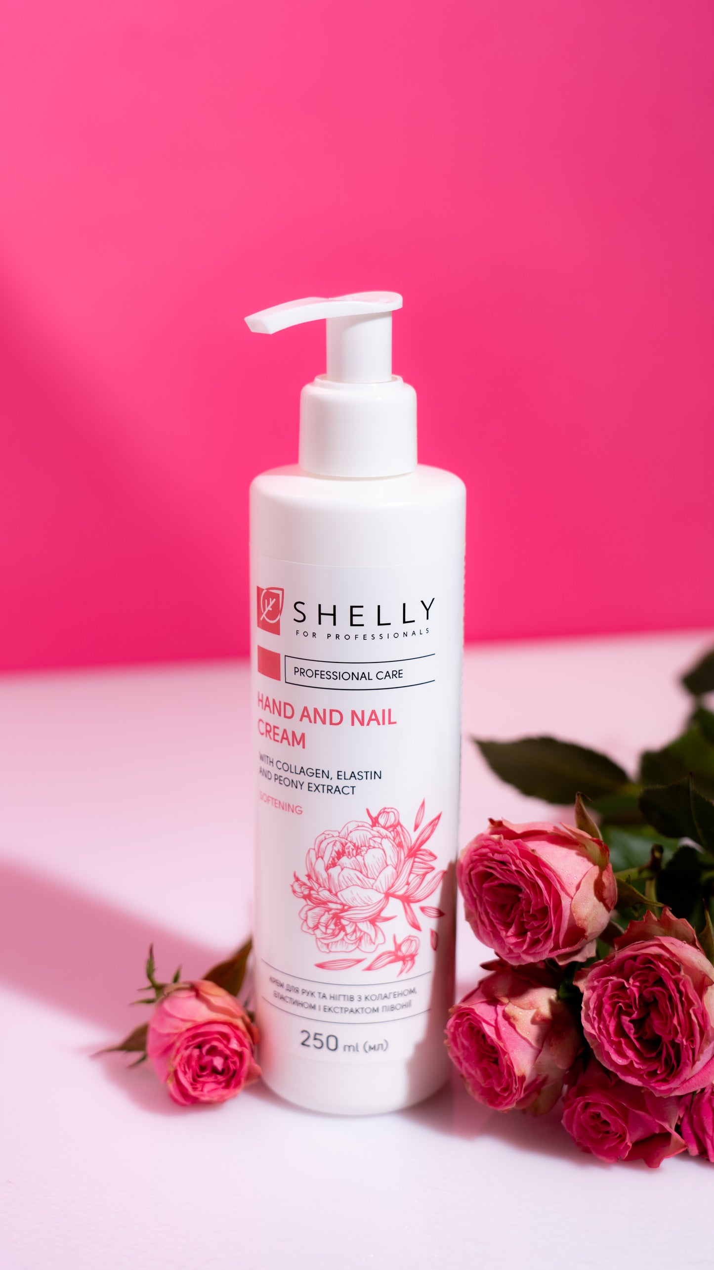 Crema Mani & Unghie con Collagene, Elastina ed Estratto di Peonia Shelly 250 ml