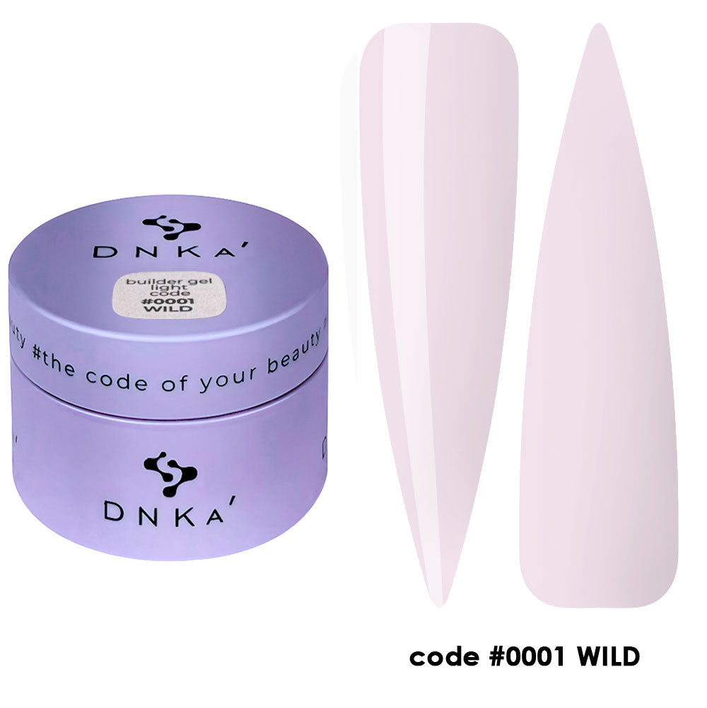 Barattolo di Builder Gel Light DNKà 0001 Wild da 30 ml, gel costruttore trifasico Hema e TPO free