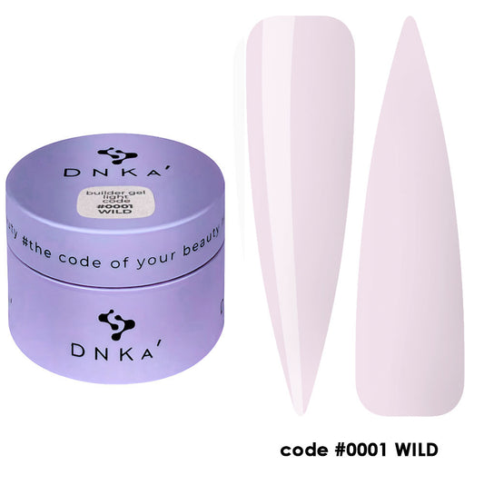 Barattolo di Builder Gel Light DNKà 0001 Wild da 30 ml, gel costruttore trifasico Hema e TPO free