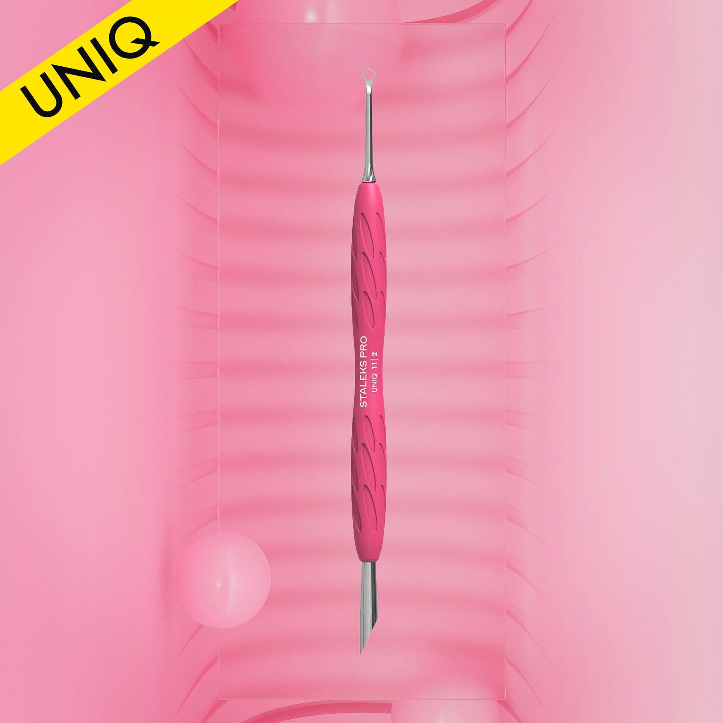 Spingi cuticole Gummy con manico in silicone UNIQ 11 TYPE 2 (spingi smussato e ad anello)