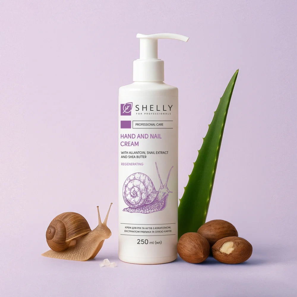 Crema mani e unghie Shelly con allantoina, estratto di lumaca e burro di karitè 250 ml