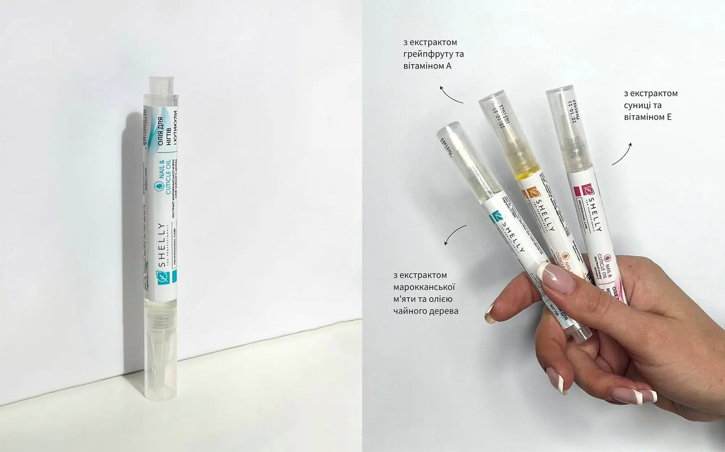 Shelly Olio per unghie e cuticole con estratto di menta marocchina e olio dell'albero del tè 3ml 3