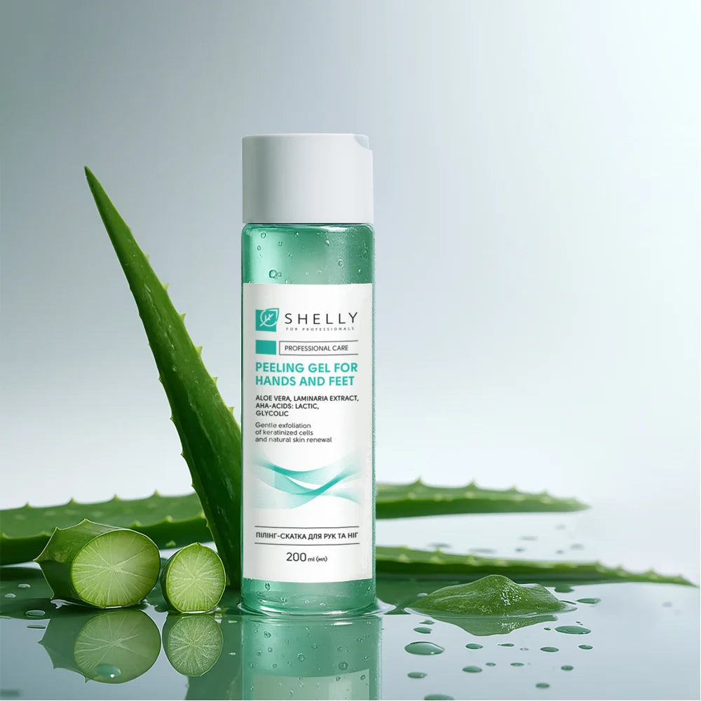 Shelly peeling per mani e piedi con aloe vera, estratto di menta e acidi AHA 200 ml