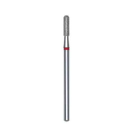 Punta Diamantata Cilindro Tondo Rossa, diametro 2.3 mm - lunghezza punta 8 mm
